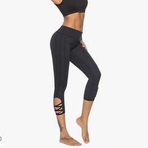 Mint Lilac Yoga pants with cutout ankle NWT Size S